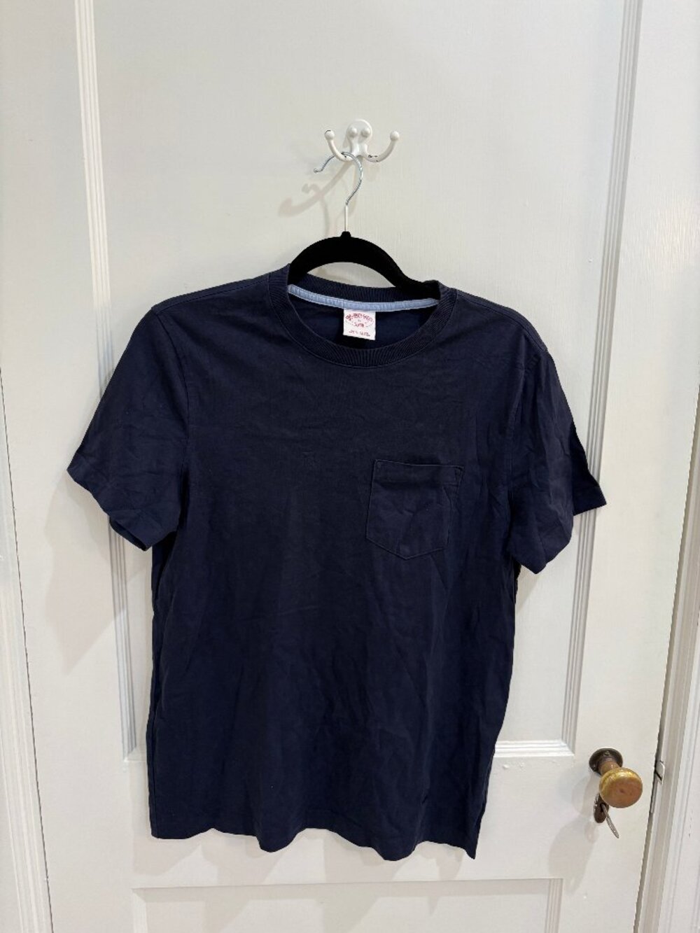 Navy Brooks Brothers Men's Cotton Pocket Short-Sleeved T-shirt, Size S, GUC